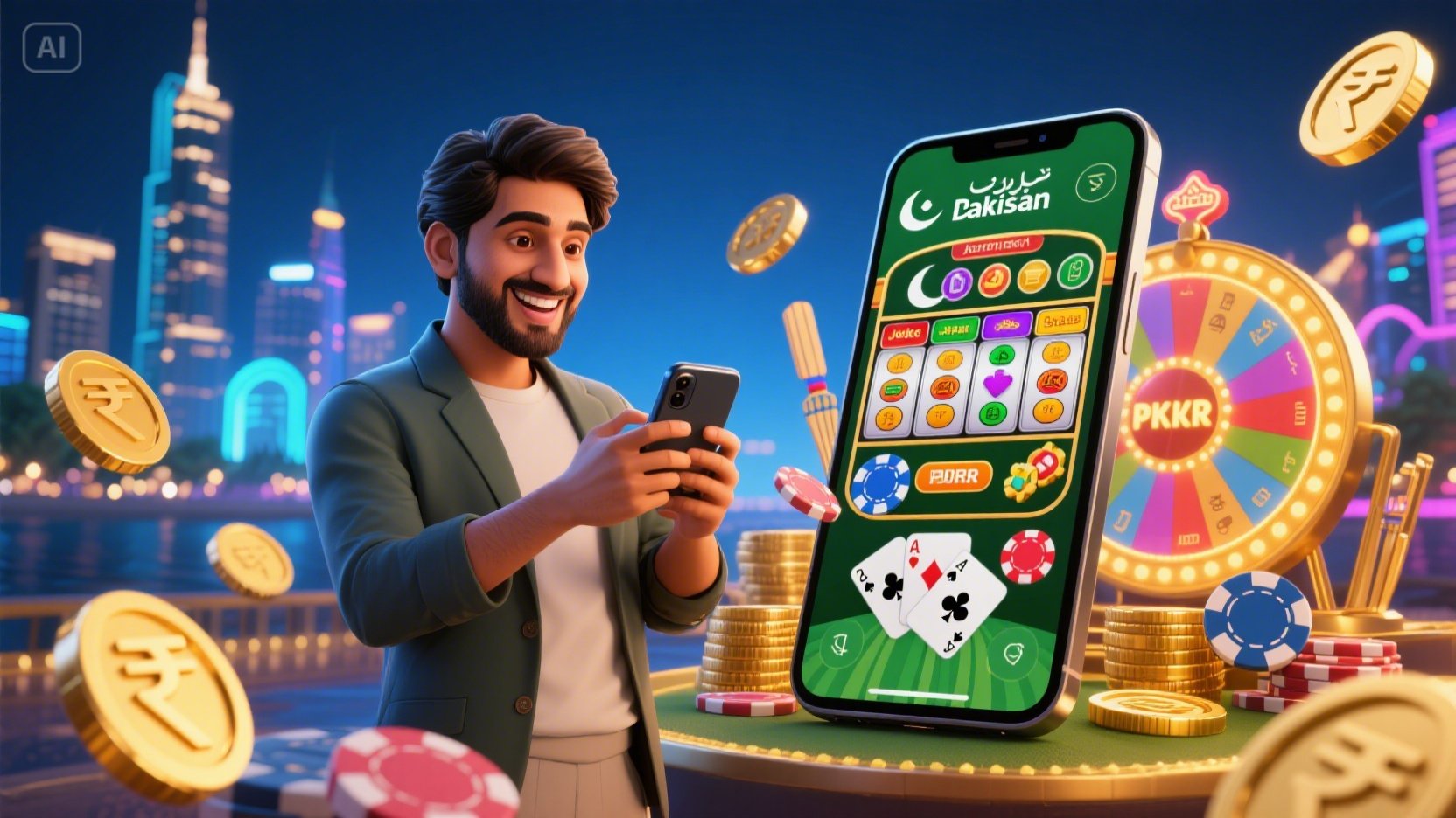 Casino Oasis Poker 3D desktop and mobile interfaces